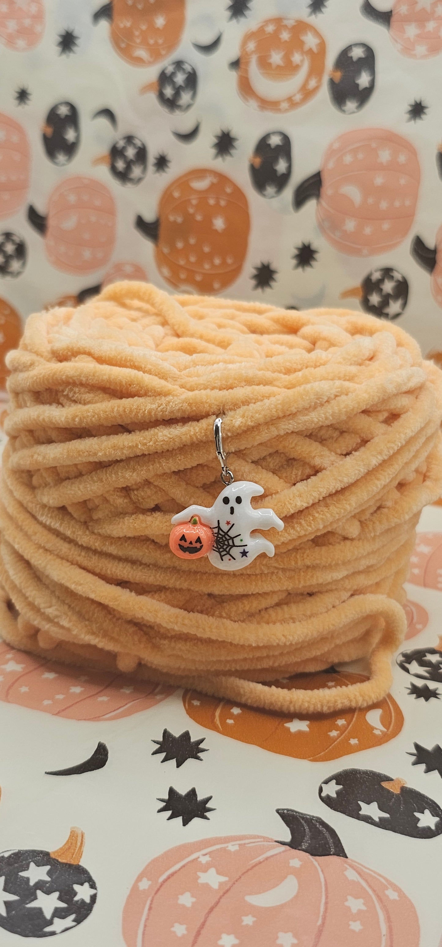 Maschenmarkierer Geist mit Kürbis